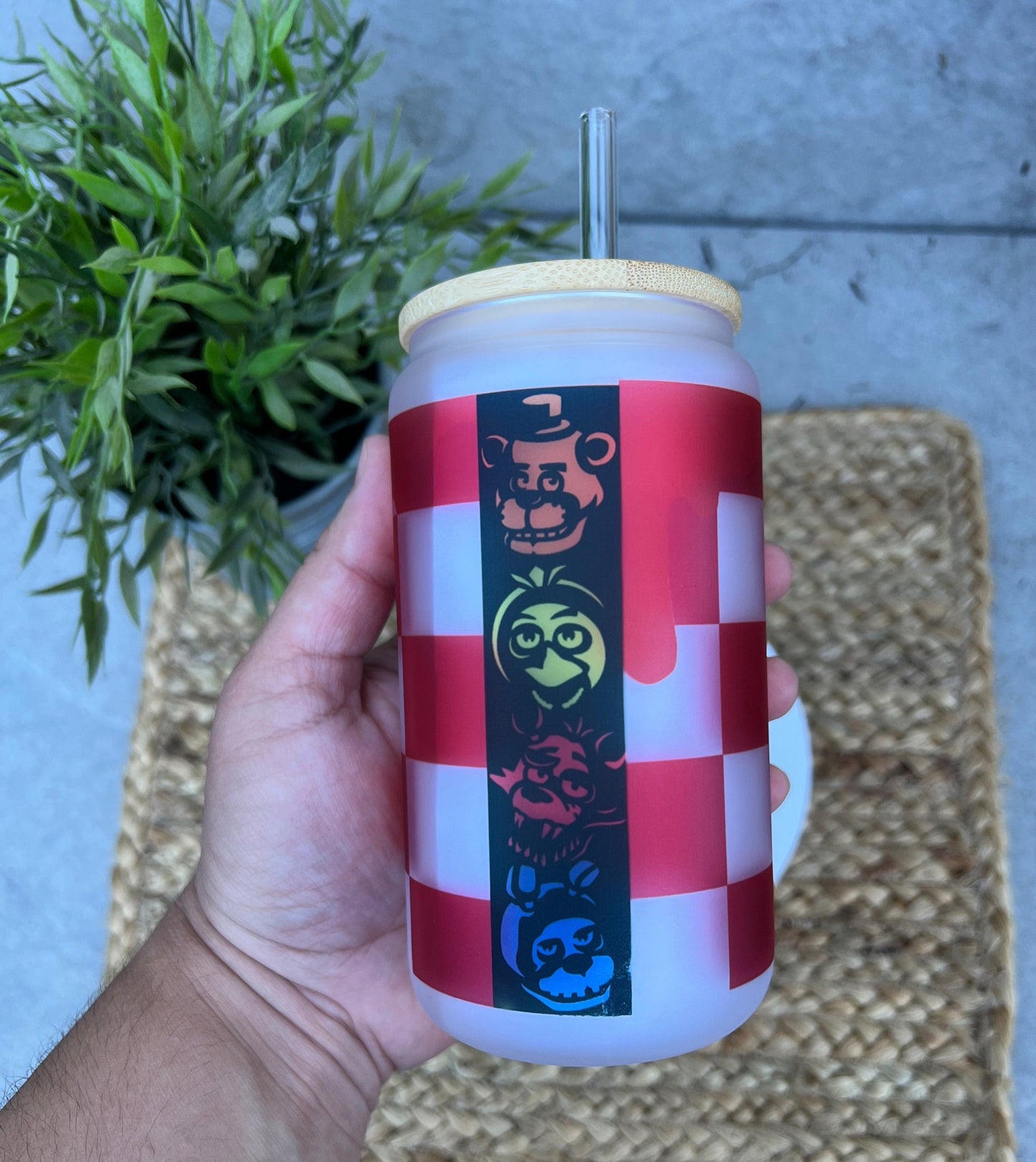 Five nights at Freddy's glass cup/ 16 oz